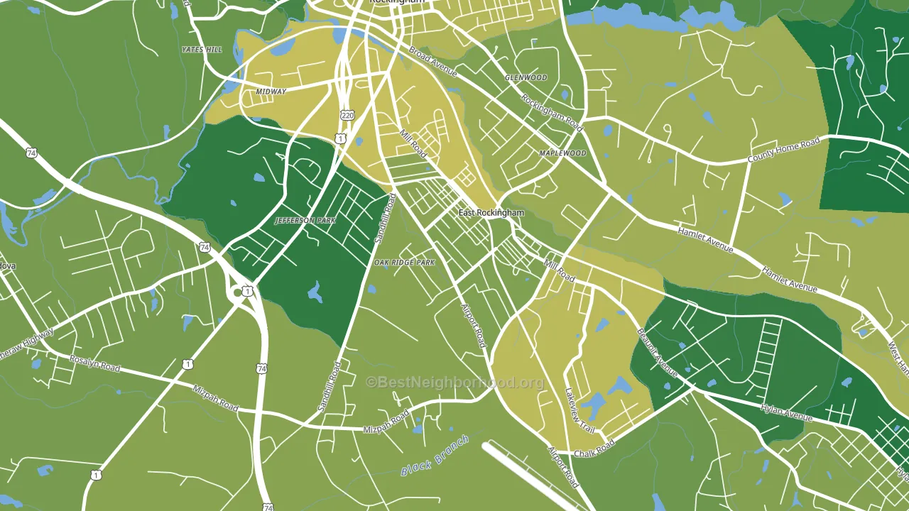 East Rockingham, NC block-group voter-turnout map