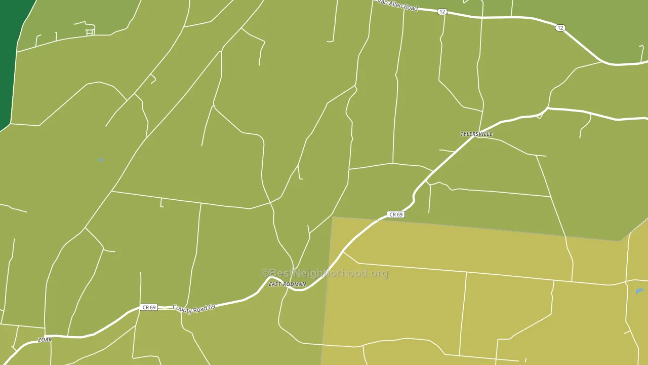 East Rodman, NY block-group voter-turnout map