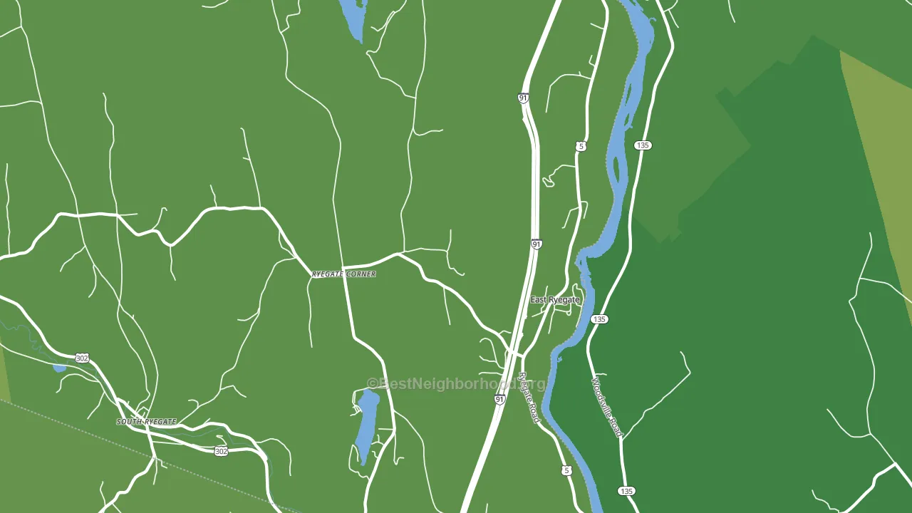 East Ryegate, VT block-group voter-turnout map