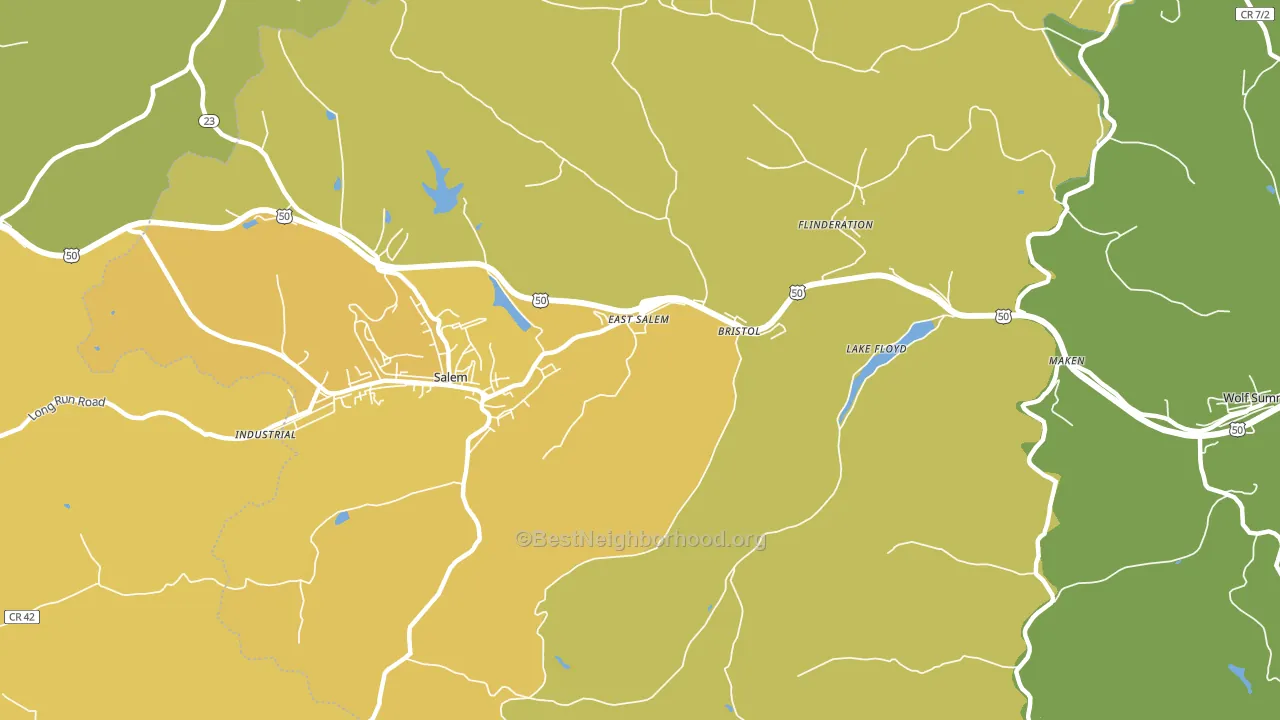 East Salem, WV block-group voter-turnout map