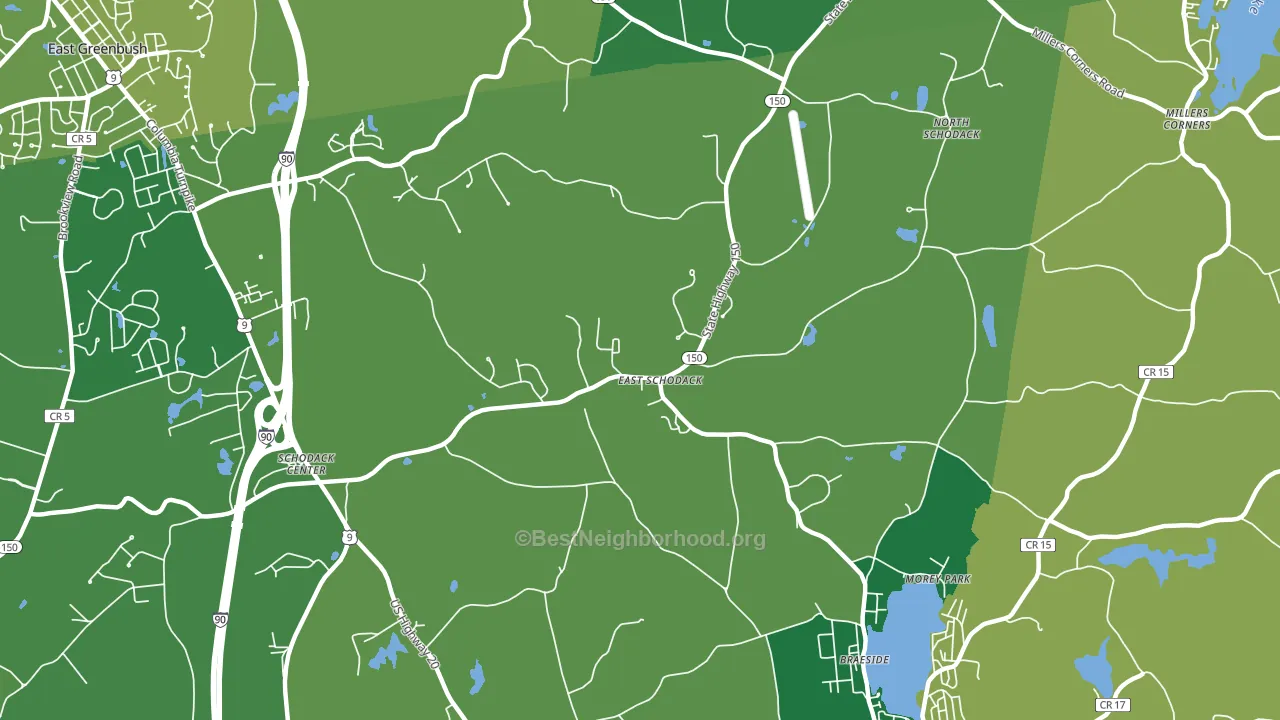 East Schodack, NY block-group voter-turnout map