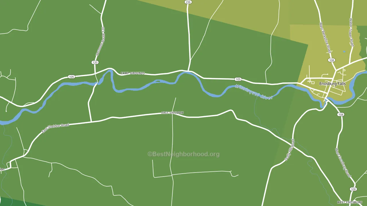 East Sheldon, VT block-group voter-turnout map