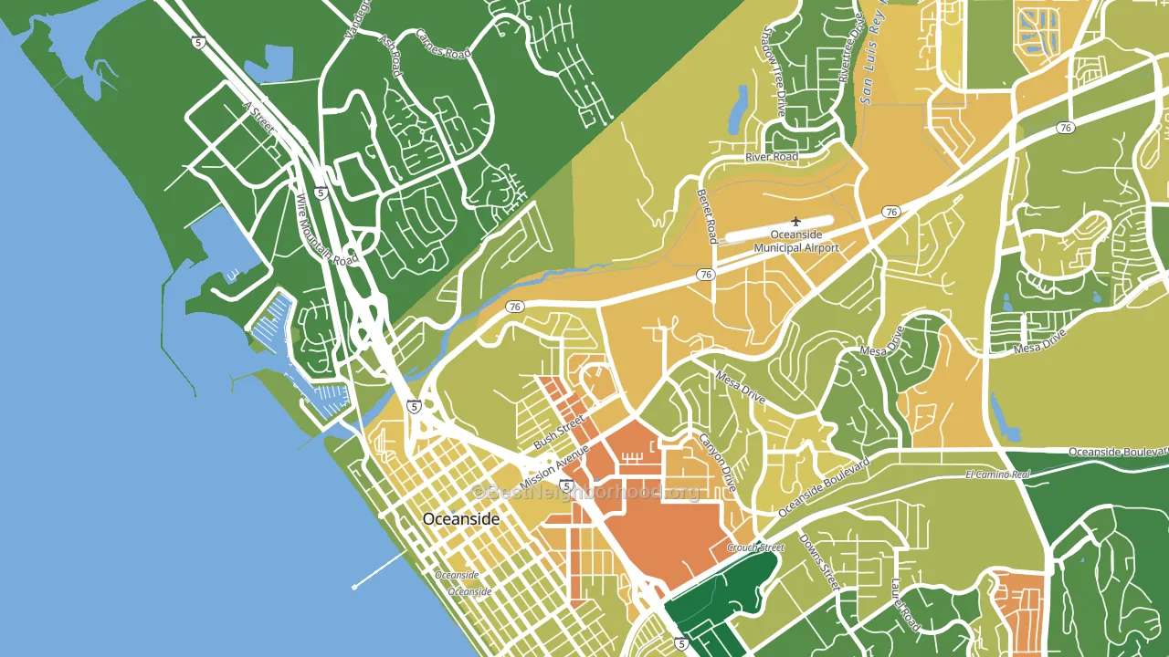 East Side Capistrano, Oceanside, CA block-group voter-turnout map
