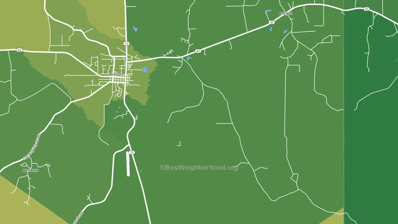 East Side, MS block-group voter-turnout map