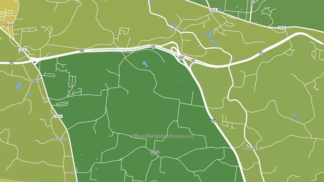 East Side, TN block-group voter-turnout map
