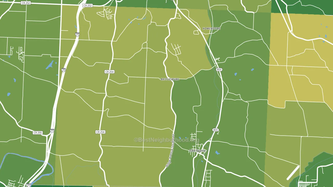 East Sparta, OH block-group voter-turnout map