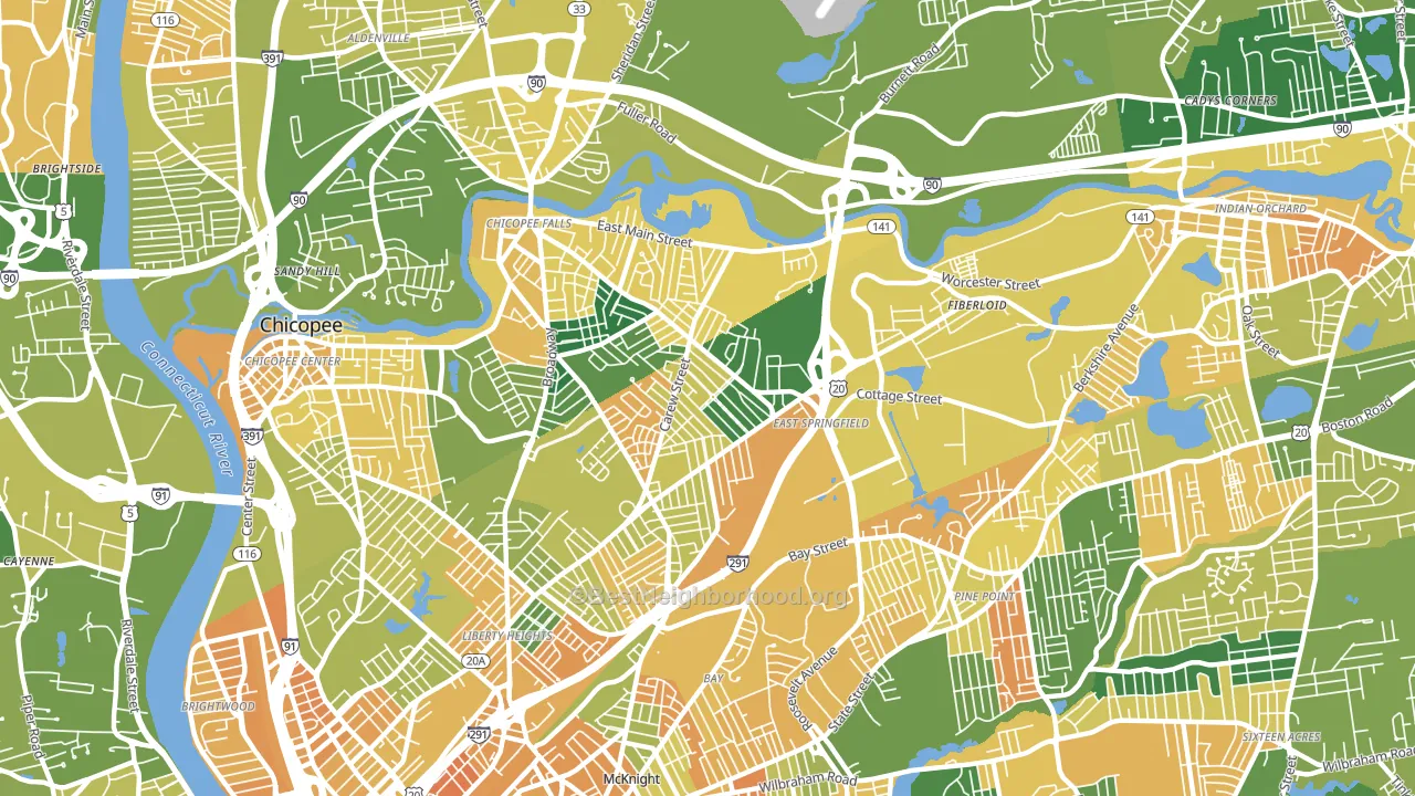 East Springfield, Springfield, MA block-group voter-turnout map