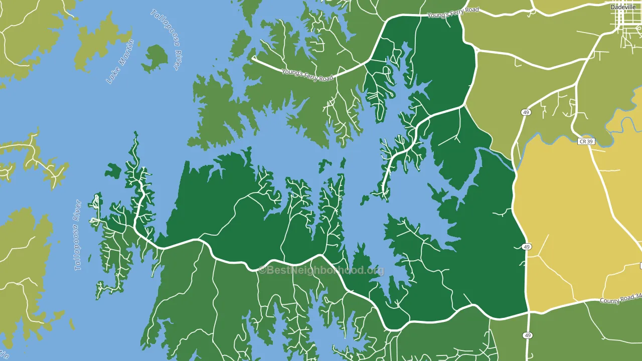 East Tallassee, AL block-group voter-turnout map