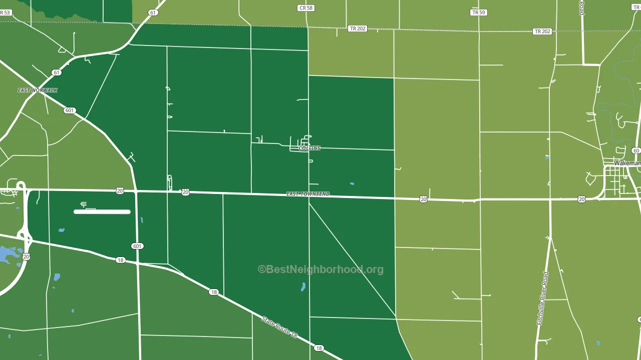East Townsend, OH block-group voter-turnout map