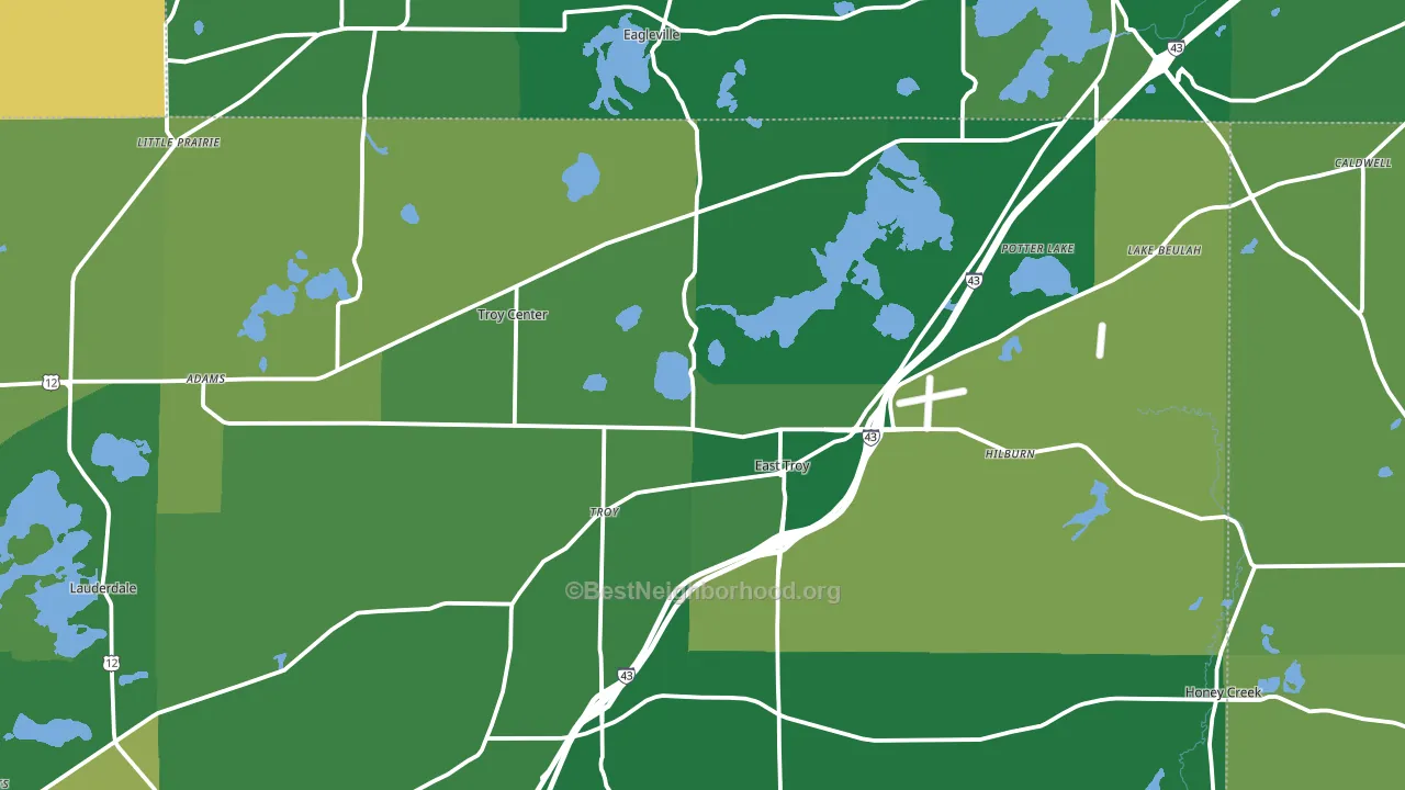 East Troy, WI block-group voter-turnout map