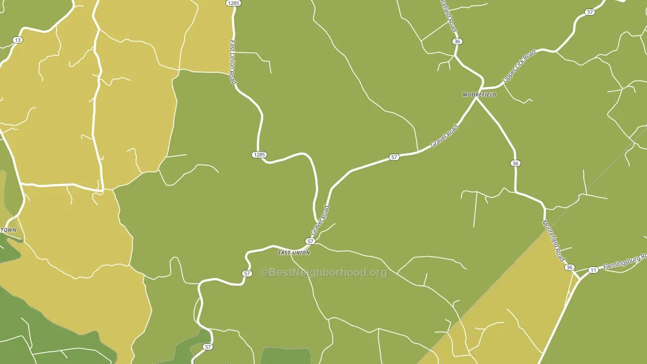 East Union, KY block-group voter-turnout map