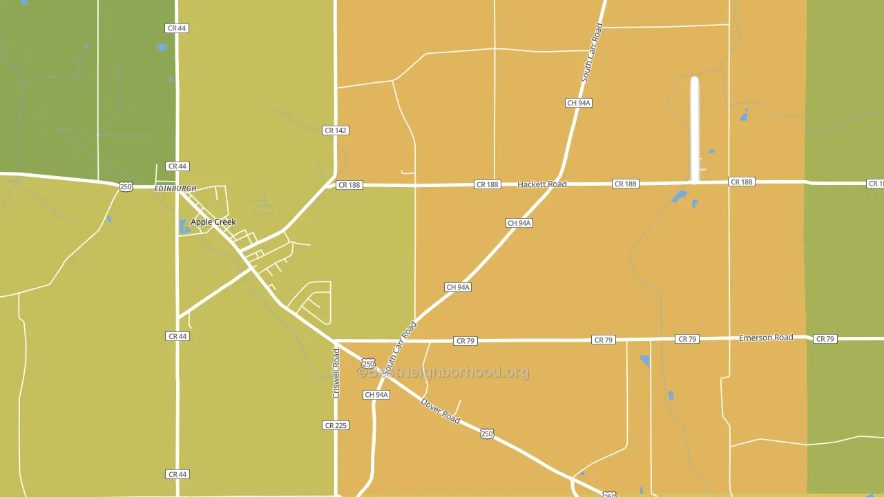 East Union, OH block-group voter-turnout map