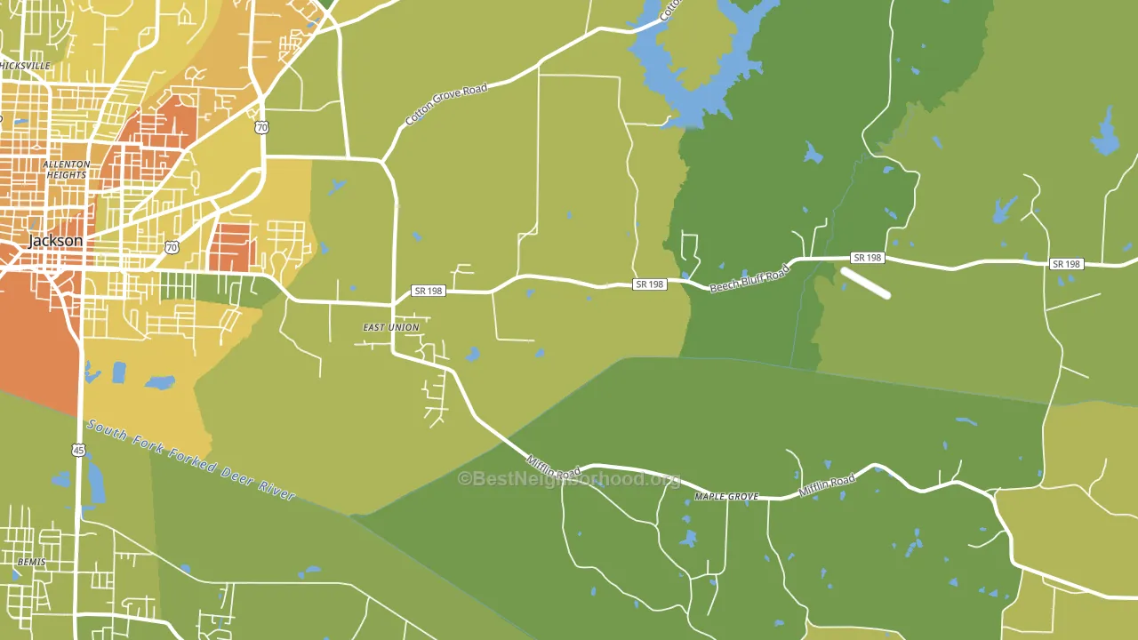 East Union, TN block-group voter-turnout map