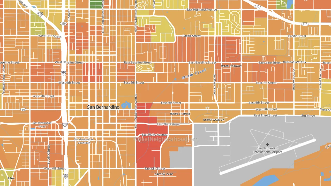 East Valley, San Bernardino, CA block-group voter-turnout map