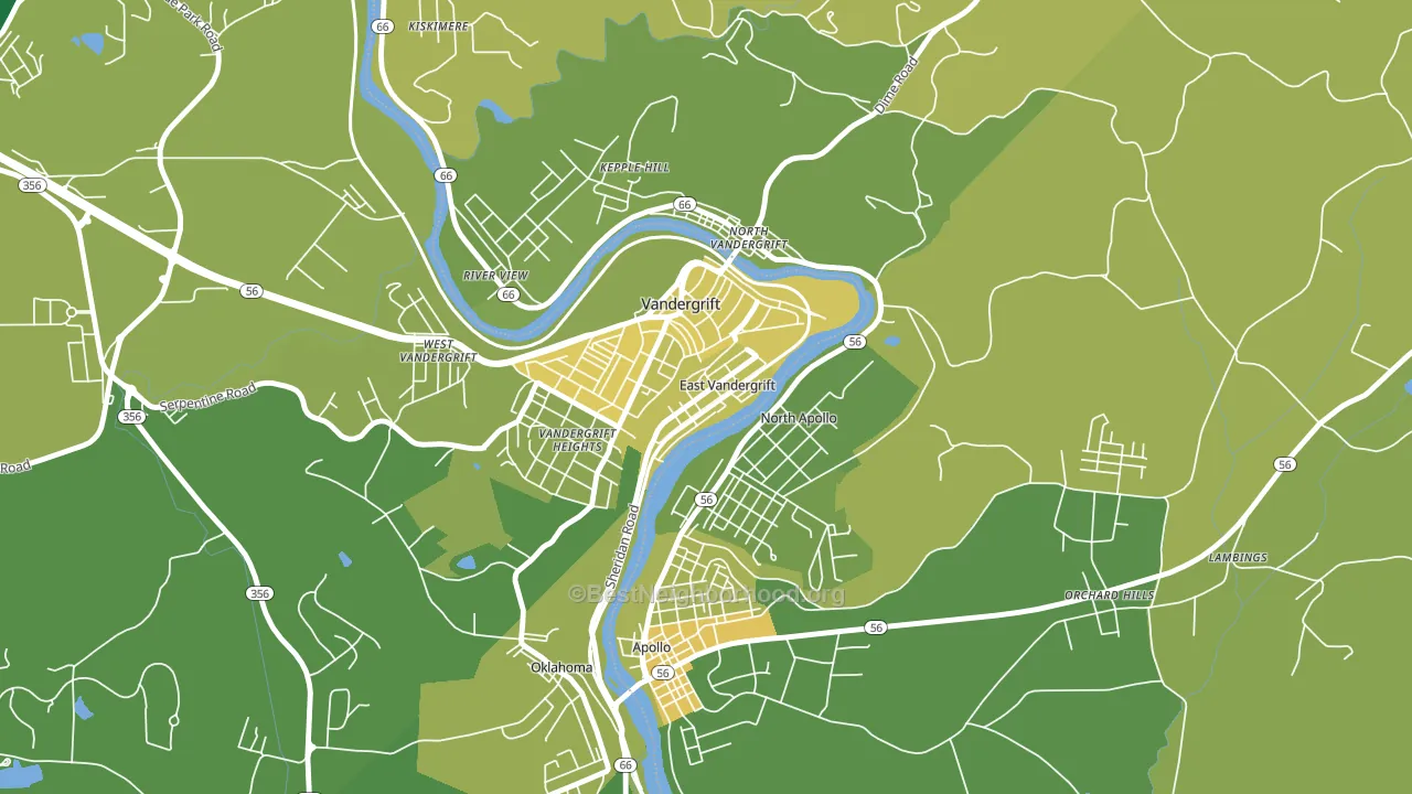 East Vandergrift, PA block-group voter-turnout map