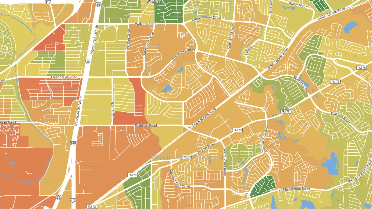 East Village, San Antonio, TX block-group voter-turnout map