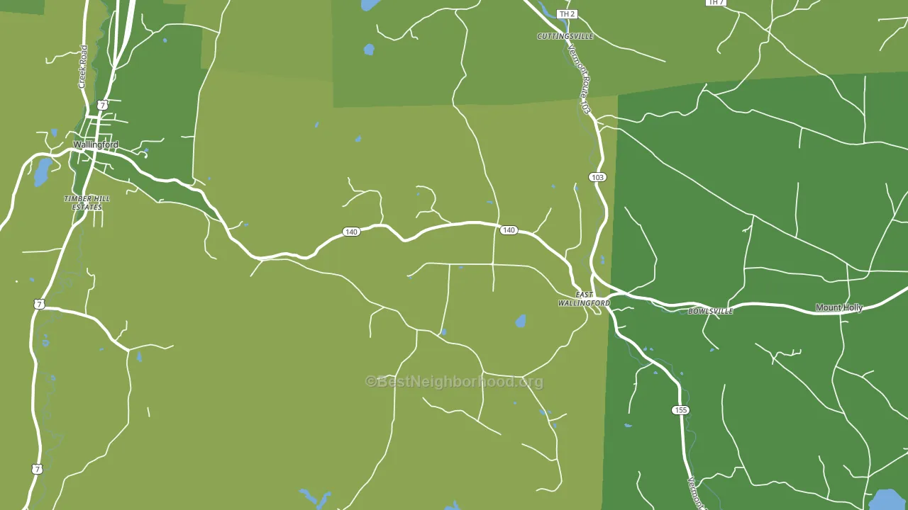 East Wallingford, VT block-group voter-turnout map