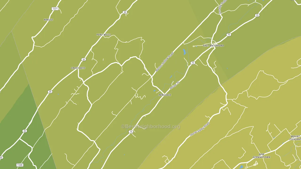 East Waterford, PA block-group voter-turnout map