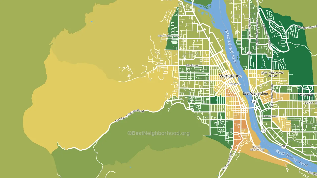 East Wenatchee Bench, WA block-group voter-turnout map