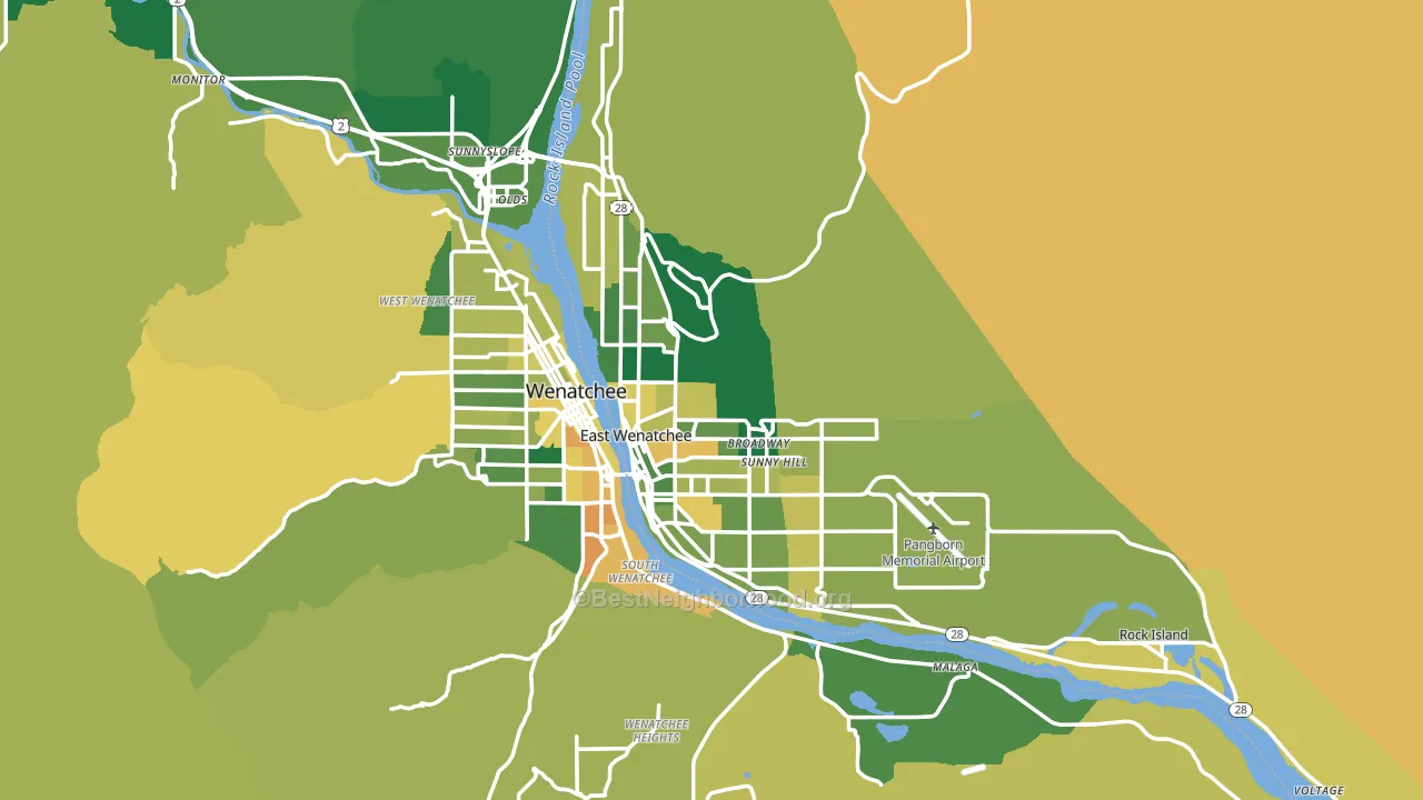 East Wenatchee, WA block-group voter-turnout map