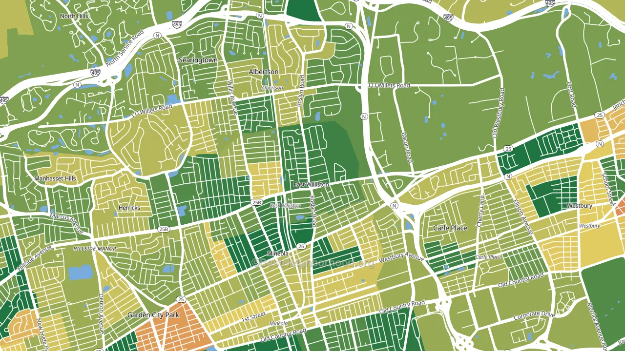 East Williston, NY block-group voter-turnout map