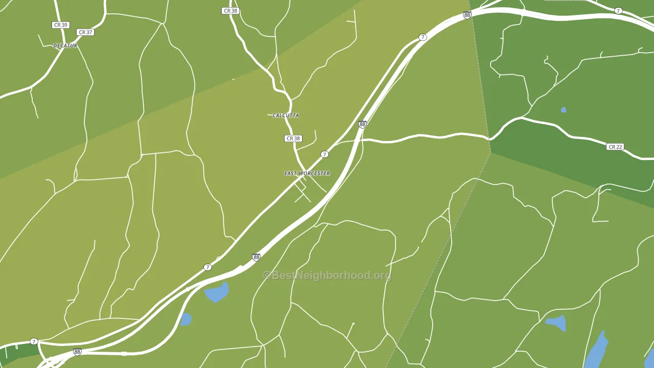 East Worcester, NY block-group voter-turnout map