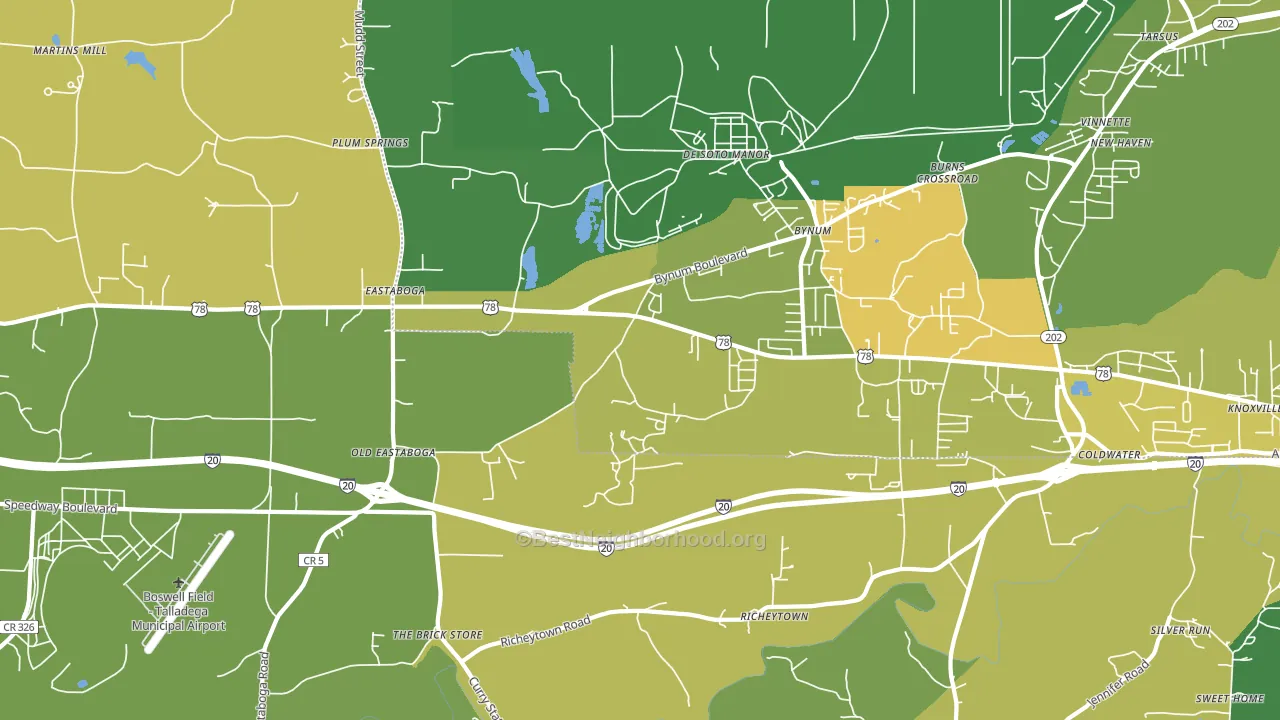Eastaboga, AL block-group voter-turnout map