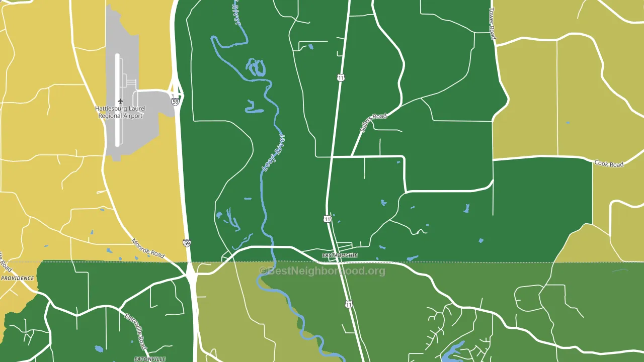 Eastabuchie, MS block-group voter-turnout map
