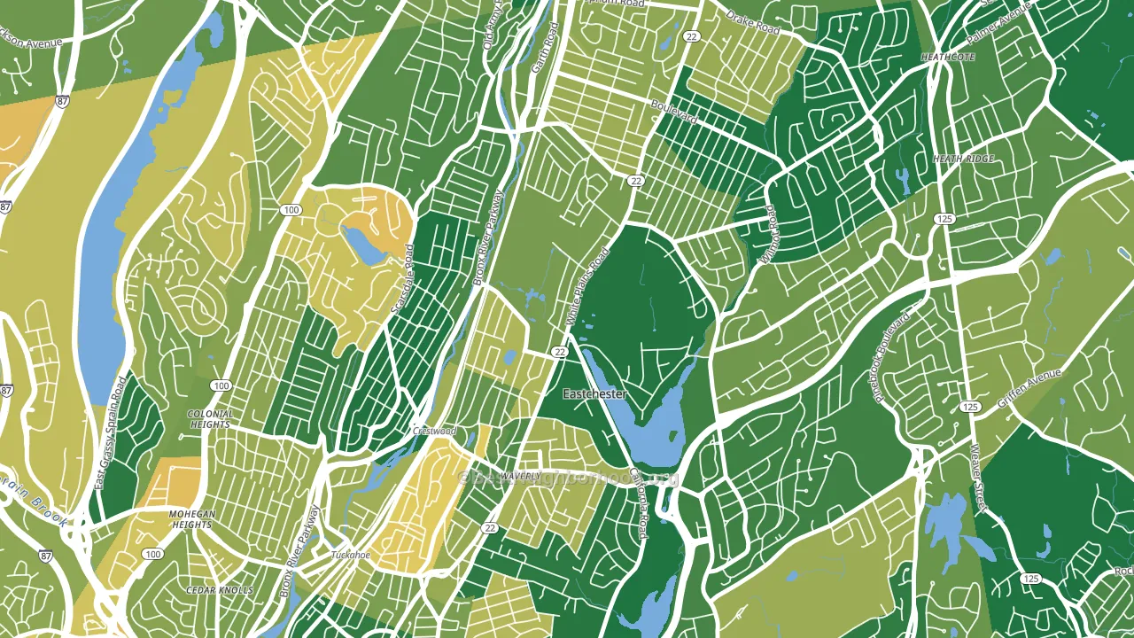 Eastchester, NY block-group voter-turnout map