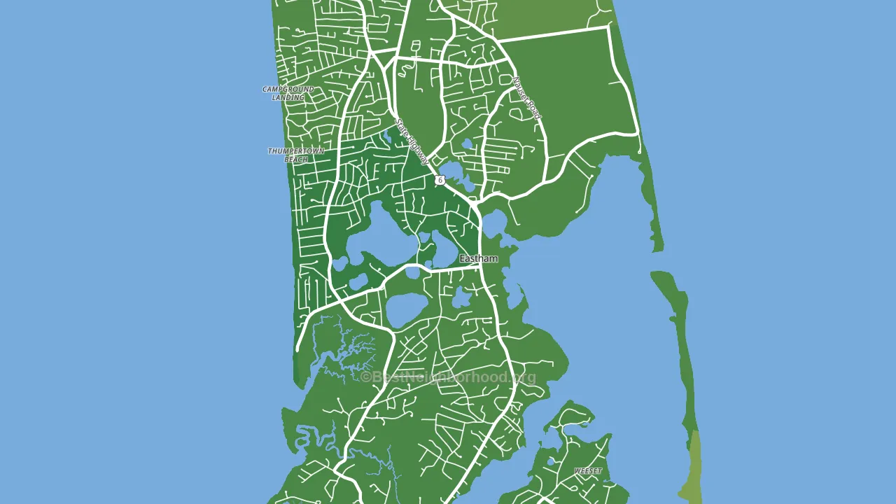 Eastham, MA block-group voter-turnout map