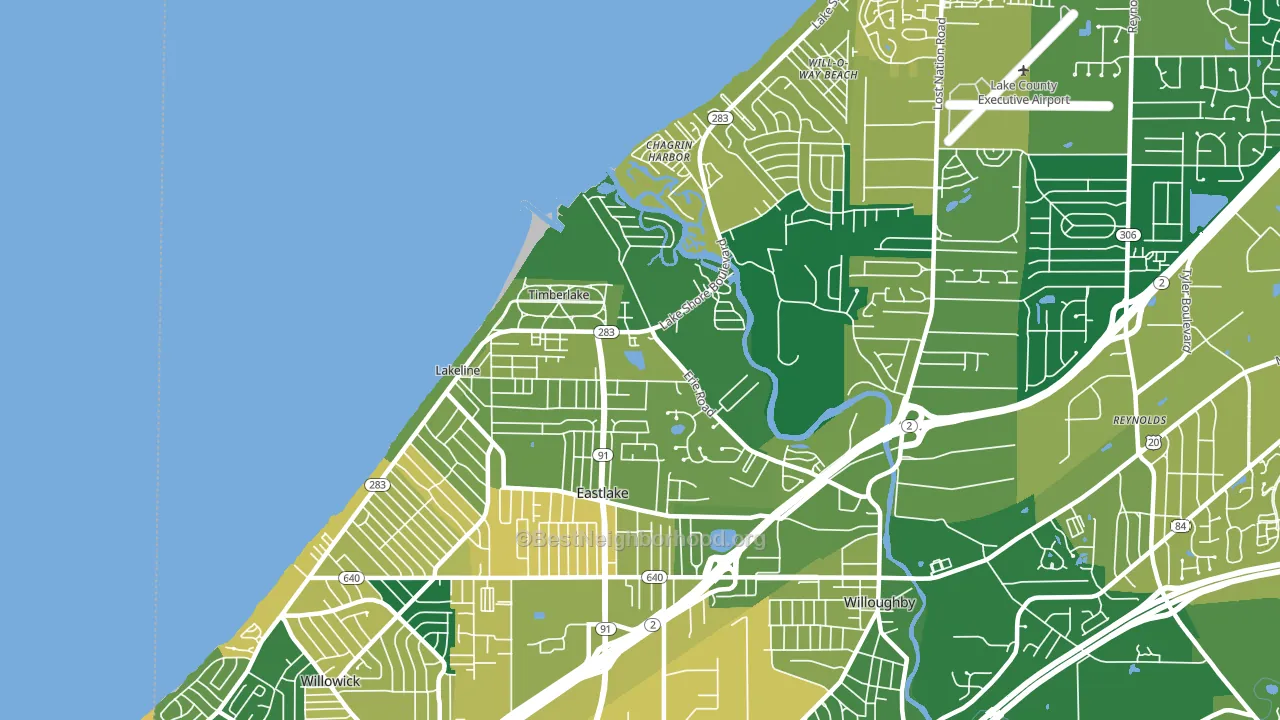 Eastlake, OH block-group voter-turnout map
