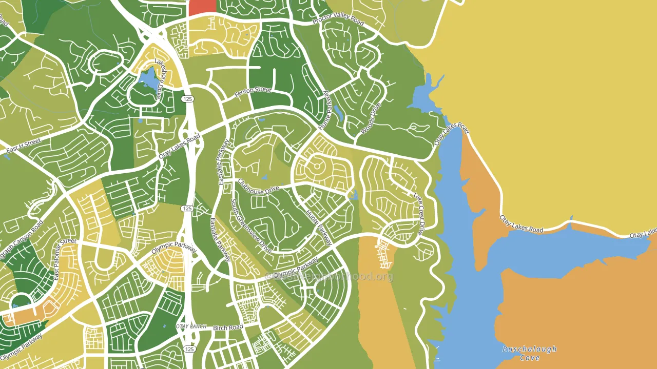 Eastlake Trails, Chula Vista, CA block-group voter-turnout map