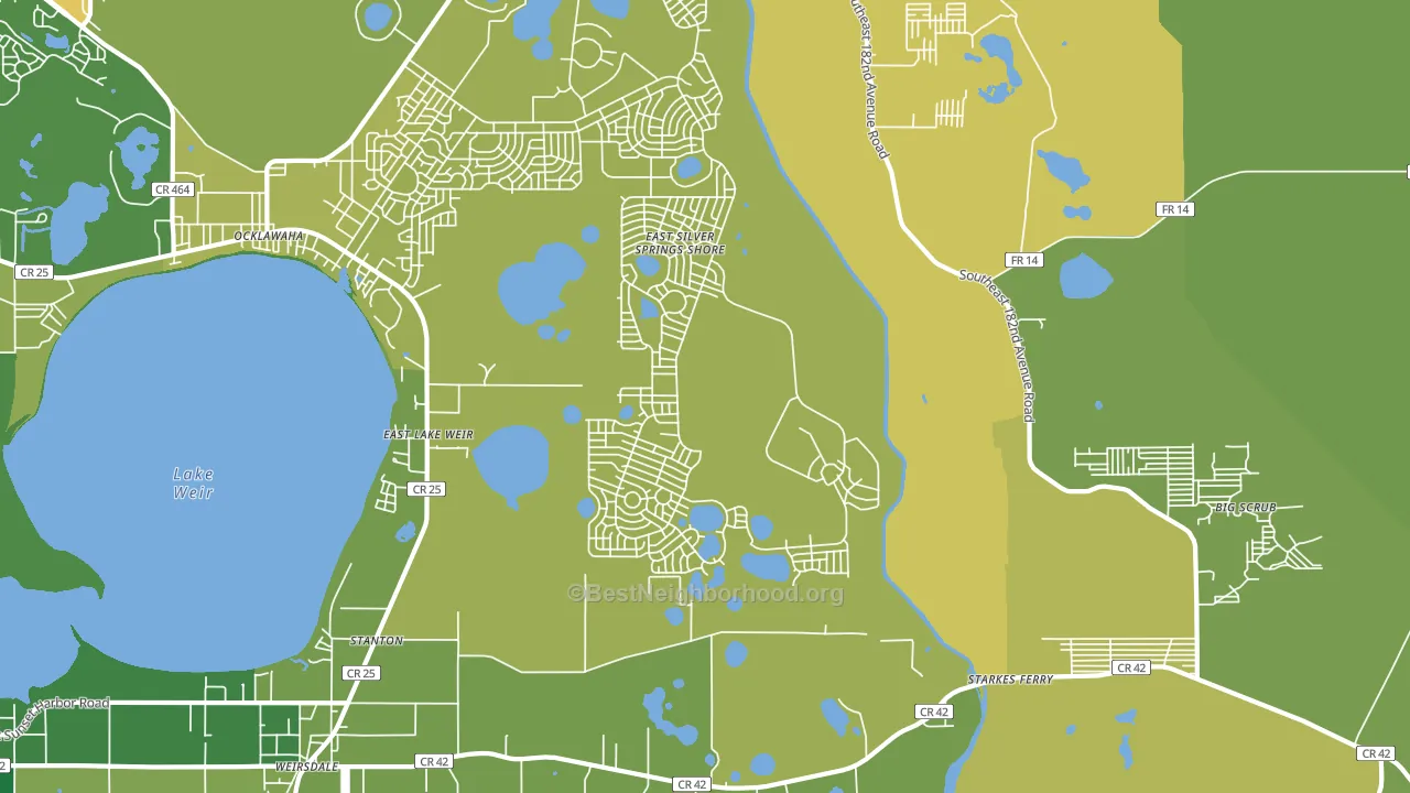 Eastlake Weir, FL block-group voter-turnout map