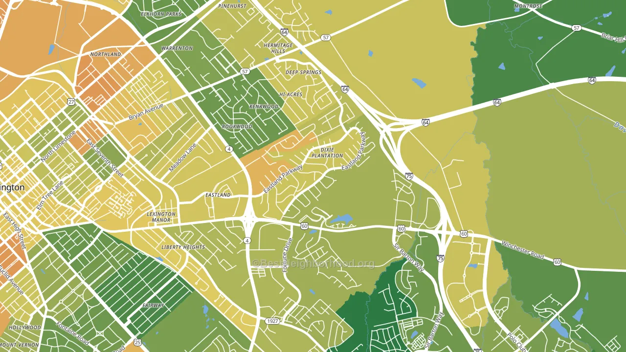 Eastland Park-Dixie Plantation, Lexington, KY block-group voter-turnout map