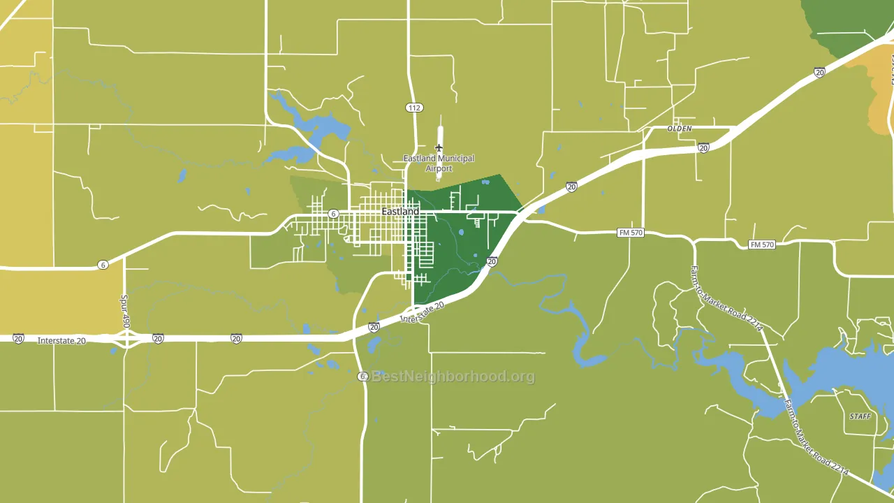 Eastland, TX block-group voter-turnout map