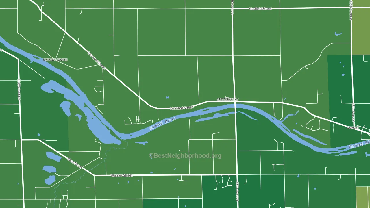 Eastmanville, MI block-group voter-turnout map