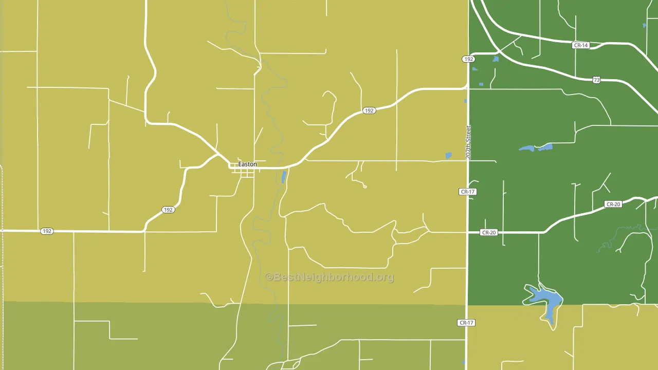 Easton, KS block-group voter-turnout map