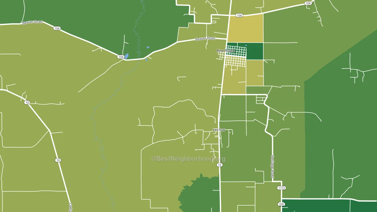 Easton, LA block-group voter-turnout map