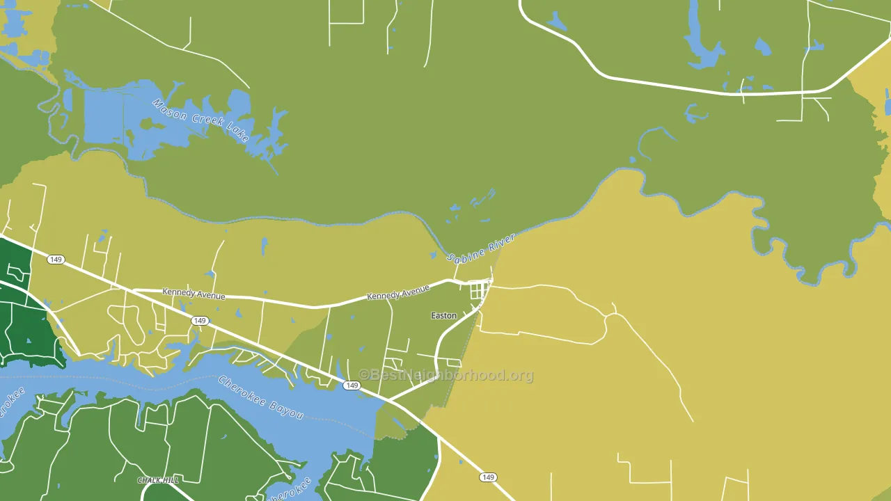 Easton, TX block-group voter-turnout map