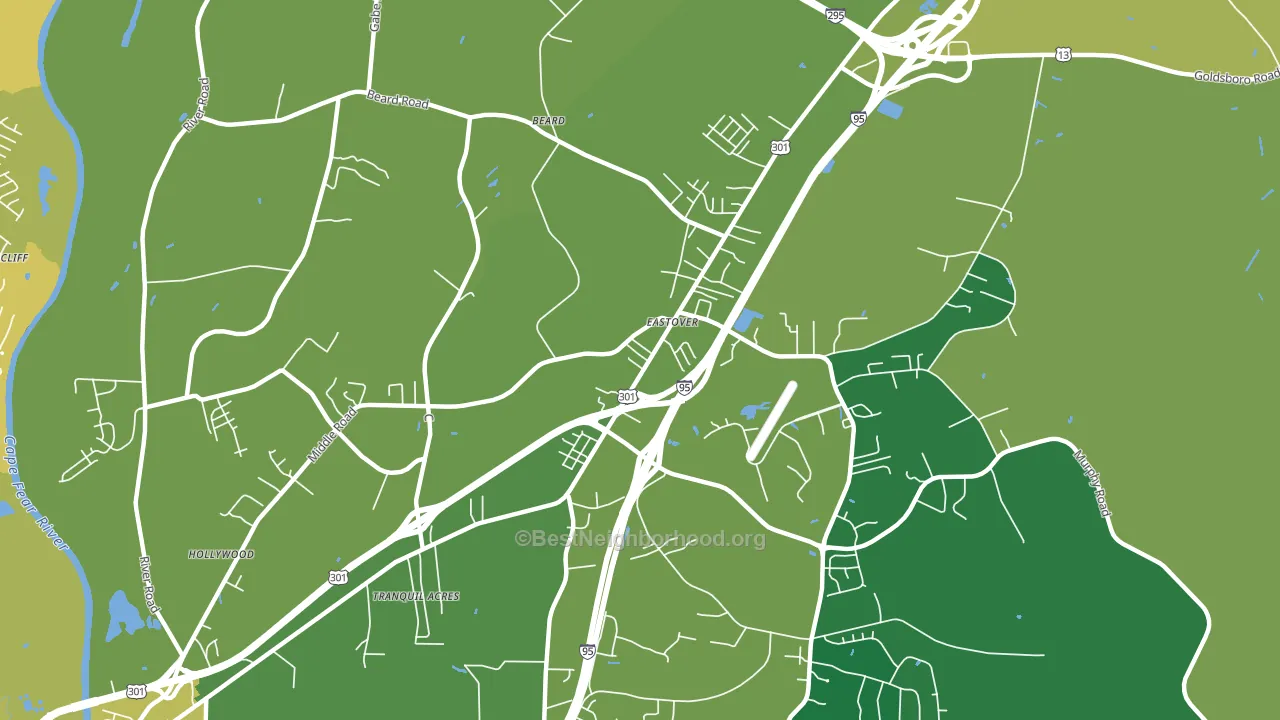 Eastover, NC block-group voter-turnout map