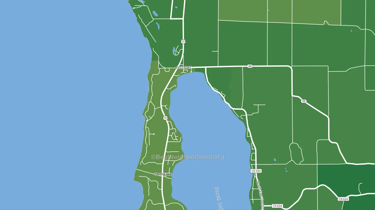 Eastport, MI block-group voter-turnout map