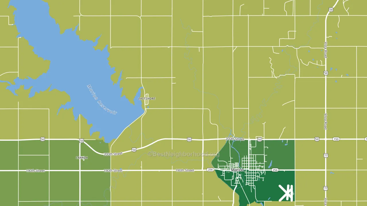 Eastshore, KS block-group voter-turnout map