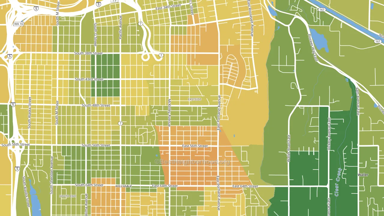 Eastside Enact, Tacoma, WA block-group voter-turnout map