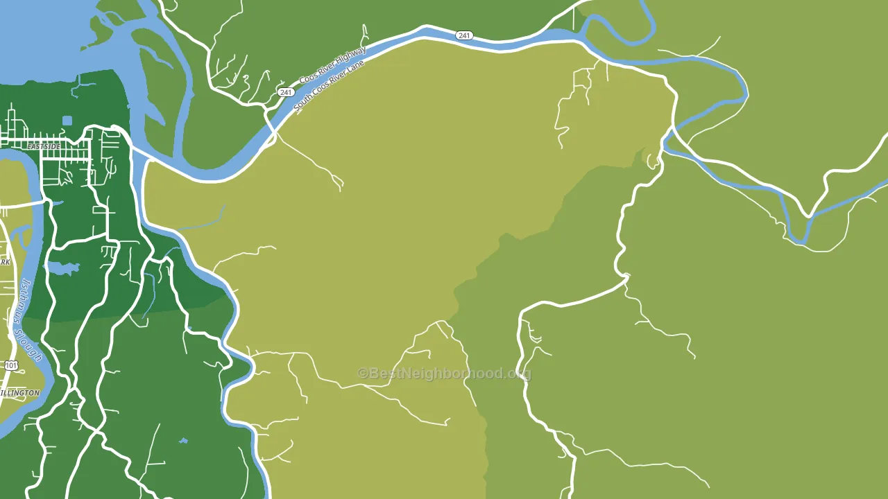 Eastside, OR block-group voter-turnout map