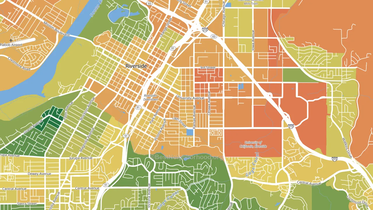 Eastside, Riverside, CA block-group voter-turnout map