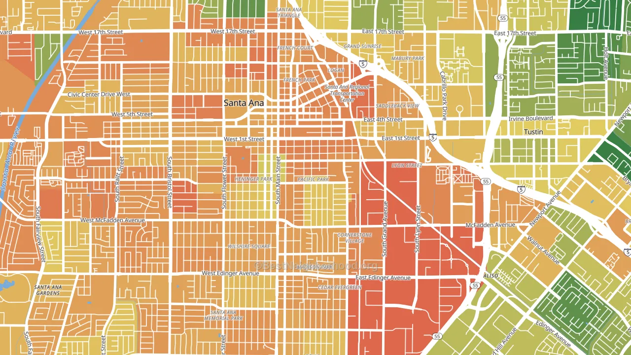 Eastside Santa Ana, Santa Ana, CA block-group voter-turnout map