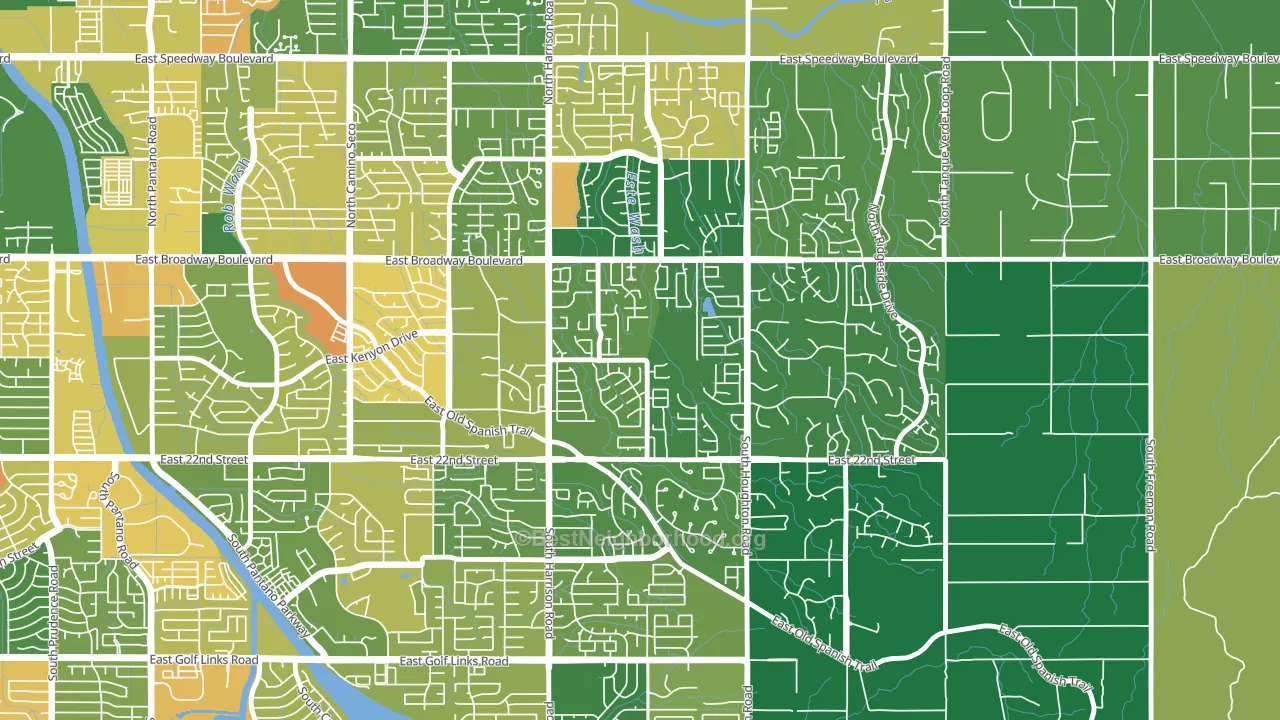 Eastside, Tucson, AZ block-group voter-turnout map