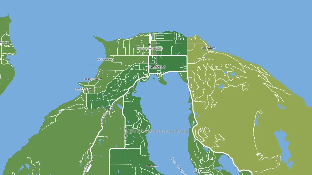 Eastsound, WA block-group voter-turnout map