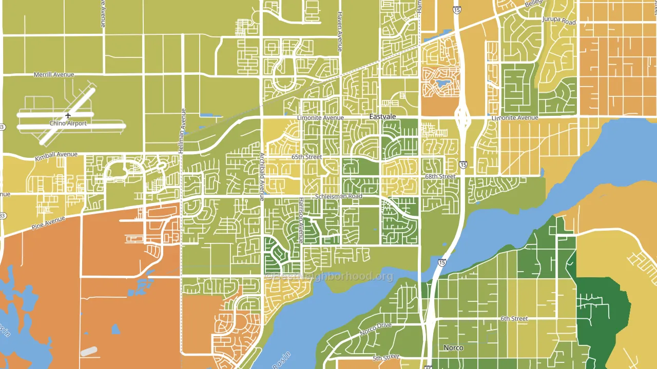Eastvale, CA block-group voter-turnout map
