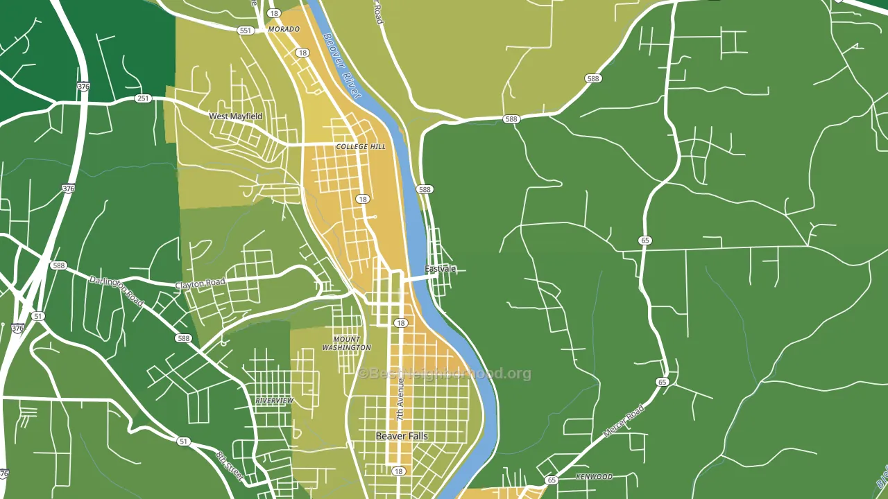 Eastvale, PA block-group voter-turnout map